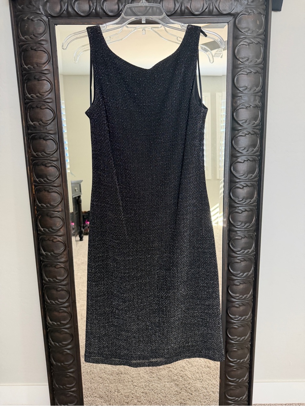 Sleek Black Sparkle Mini Dress